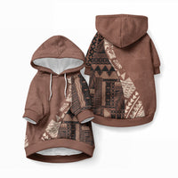 Bula Fiji Pet Hoodie Tribal Masi Tapa - Brown