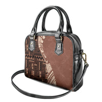 Bula Fiji Shoulder Handbag Tribal Masi Tapa - Brown LT7 - Polynesian Pride