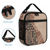 Bula Fiji Lunch Bag Tribal Masi Tapa - Beige