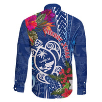 Guam Christmas Family Matching Off Shoulder Maxi Dress and Hawaiian Shirt Turtle Mix Tapa Felis Pasgua LT7 - Polynesian Pride