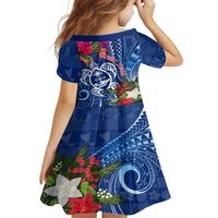 Guam Christmas Family Matching Off Shoulder Short Dress and Hawaiian Shirt Turtle Mix Tapa Felis Pasgua LT7 - Polynesian Pride