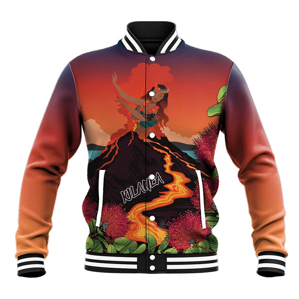 Hawaii Kilauea Volcano Baseball Jacket Pele Goddess