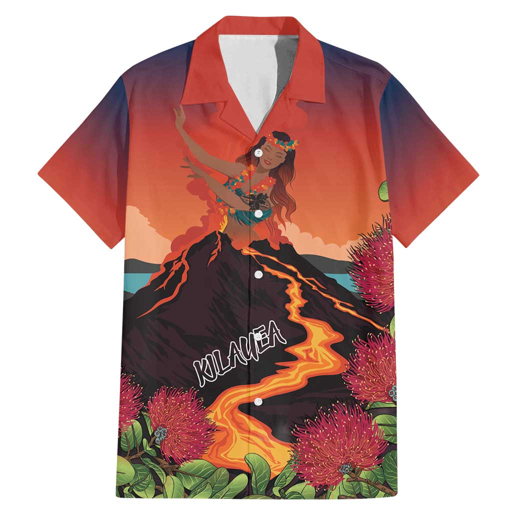Hawaii Kilauea Volcano Family Matching Mermaid Dress and Hawaiian Shirt Pele Goddess LT7 Dad's Shirt - Short Sleeve Colorful - Polynesian Pride