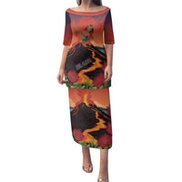 Hawaii Kilauea Volcano Family Matching Puletasi and Hawaiian Shirt Pele Goddess LT7 Mom's Dress Colorful - Polynesian Pride