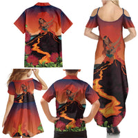 Hawaii Kilauea Volcano Family Matching Summer Maxi Dress and Hawaiian Shirt Pele Goddess LT7 - Polynesian Pride