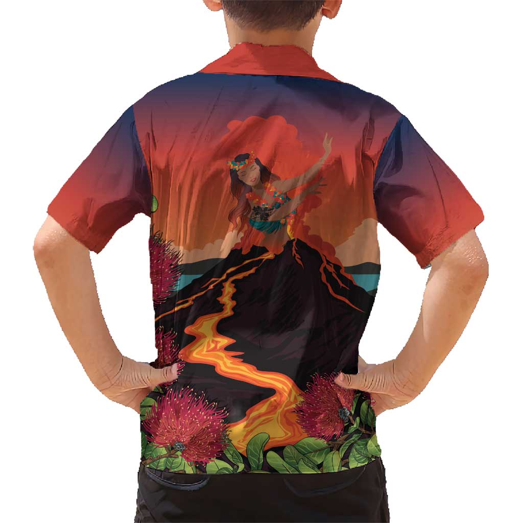 Hawaii Kilauea Volcano Kid Hawaiian Shirt Pele Goddess LT7 - Polynesian Pride