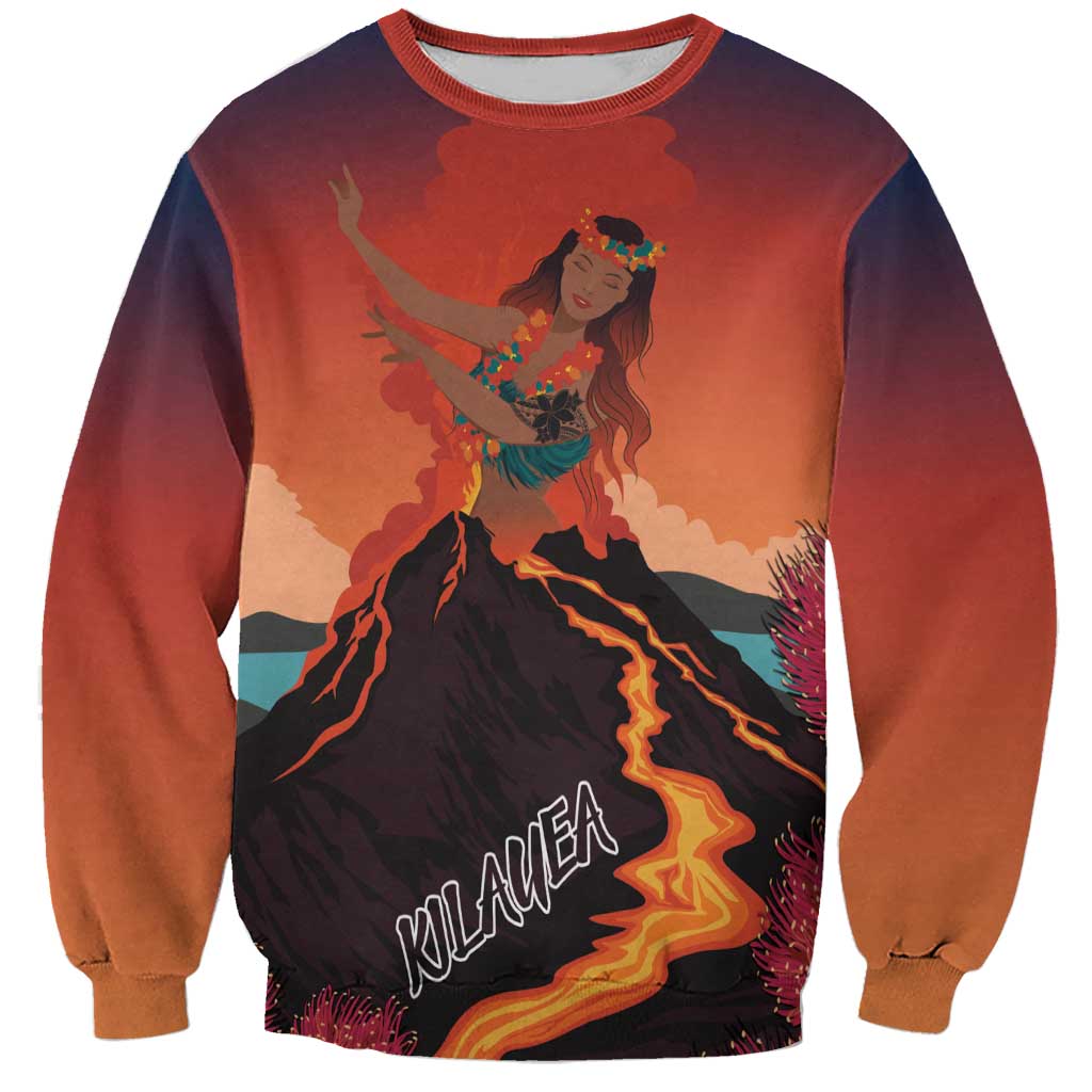 Hawaii Kilauea Volcano Sweatshirt Pele Goddess LT7 Unisex Colorful - Polynesian Pride