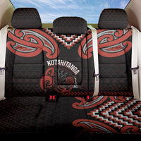 Maori Waitangi Back Car Seat Cover Kotahitanga Poutama Mix Whakairo LT7 One Size Black - Polynesian Pride