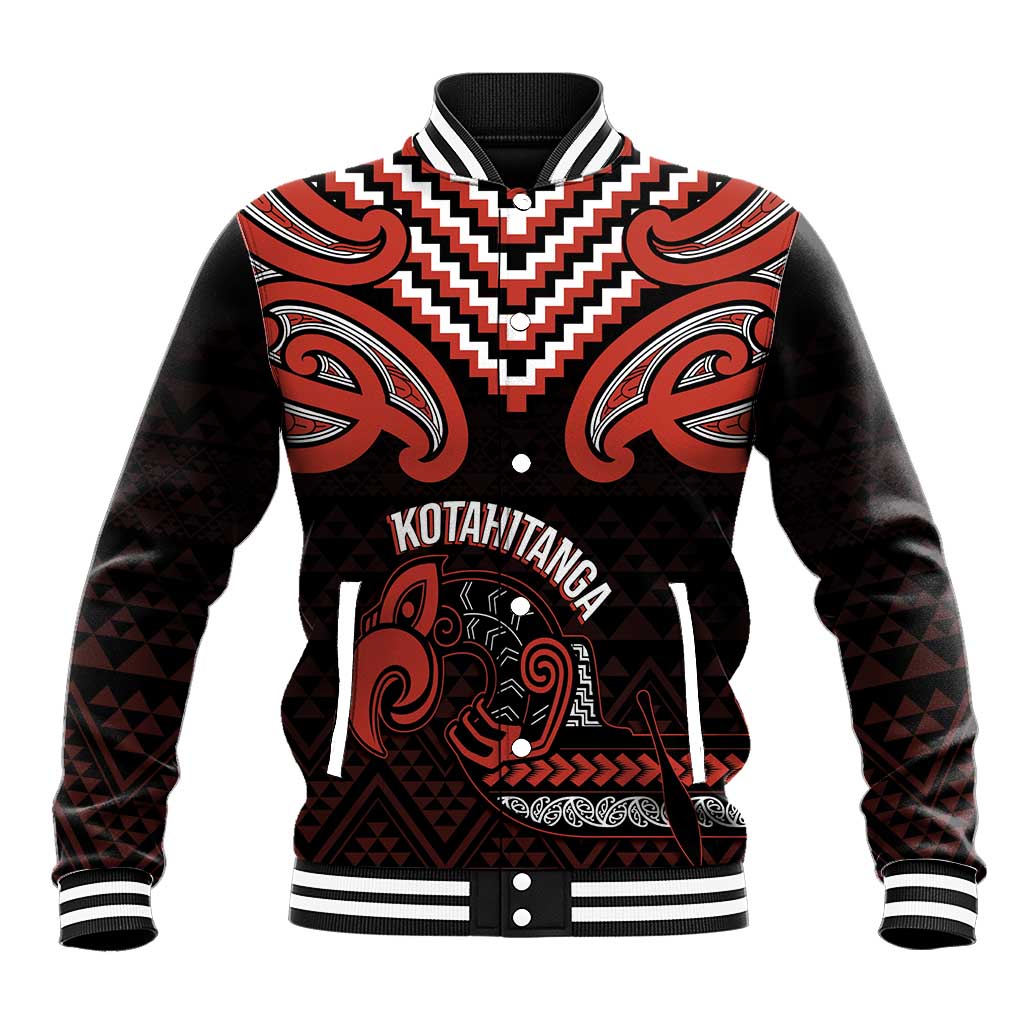 Maori Waitangi Baseball Jacket Kotahitanga Poutama Mix Whakairo LT7 Unisex Black - Polynesian Pride