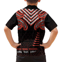 Maori Waitangi Family Matching Short Sleeve Bodycon Dress and Hawaiian Shirt Kotahitanga Poutama Mix Whakairo LT7 - Polynesian Pride