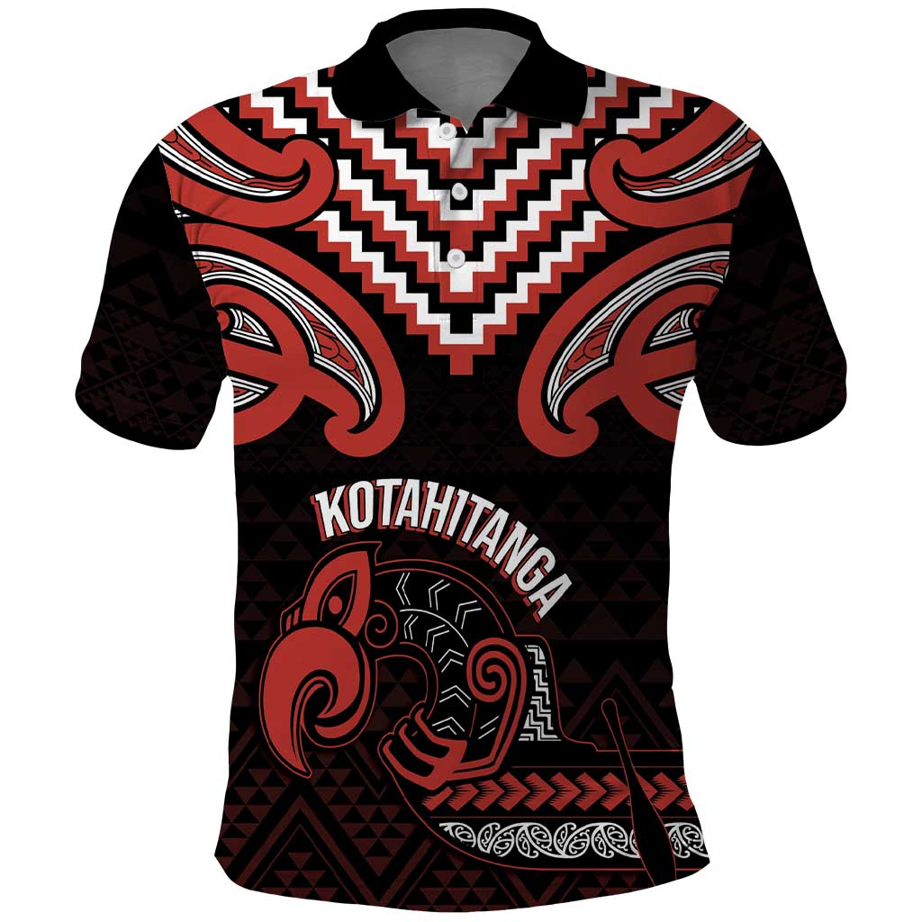 Maori Waitangi Polo Shirt Kotahitanga Poutama Mix Whakairo LT7 Black - Polynesian Pride