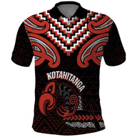 Maori Waitangi Polo Shirt Kotahitanga Poutama Mix Whakairo LT7 Black - Polynesian Pride
