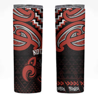 Maori Waitangi Skinny Tumbler Kotahitanga Poutama Mix Whakairo LT7 Black - Polynesian Pride