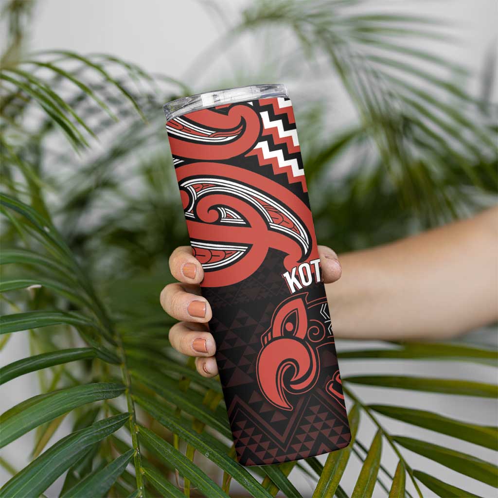 Maori Waitangi Skinny Tumbler Kotahitanga Poutama Mix Whakairo LT7 - Polynesian Pride