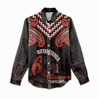 Maori Waitangi Women Casual Shirt Kotahitanga Poutama Mix Whakairo LT7 - Polynesian Pride