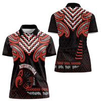 Maori Waitangi Women Polo Shirt Kotahitanga Poutama Mix Whakairo LT7 - Polynesian Pride