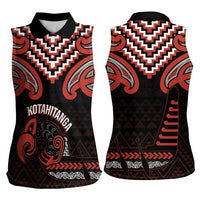 Maori Waitangi Women Sleeveless Polo Shirt Kotahitanga Poutama Mix Whakairo LT7 - Polynesian Pride