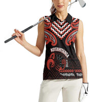 Maori Waitangi Women Sleeveless Polo Shirt Kotahitanga Poutama Mix Whakairo LT7 - Polynesian Pride