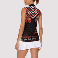 Maori Waitangi Women Sleeveless Polo Shirt Kotahitanga Poutama Mix Whakairo LT7 - Polynesian Pride