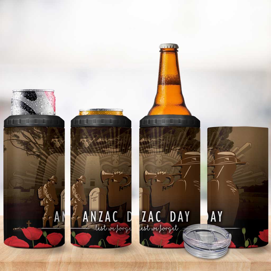 Australia - New Zealand ANZAC Lone Pine 4 in 1 Can Cooler Tumbler The Last Post LT7 - Polynesian Pride