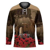 Australia - New Zealand ANZAC Lone Pine Hockey Jersey The Last Post LT7 Unisex Old Gold - Polynesian Pride