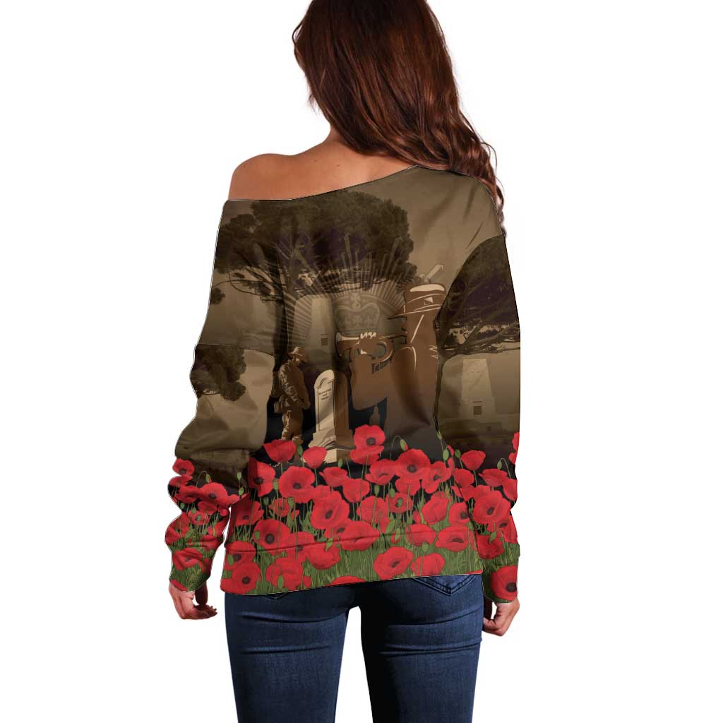 Australia - New Zealand ANZAC Lone Pine Off Shoulder Sweater The Last Post LT7 - Polynesian Pride