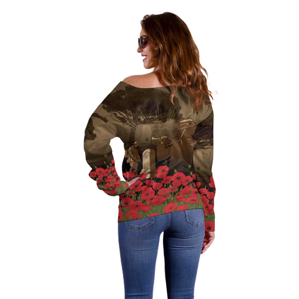 Australia - New Zealand ANZAC Lone Pine Off Shoulder Sweater The Last Post LT7 - Polynesian Pride