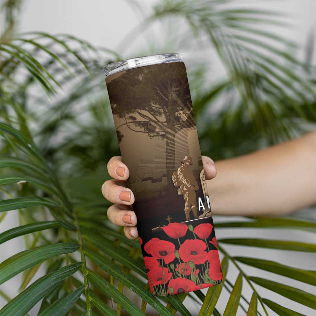 Australia - New Zealand ANZAC Lone Pine Skinny Tumbler The Last Post LT7 - Polynesian Pride
