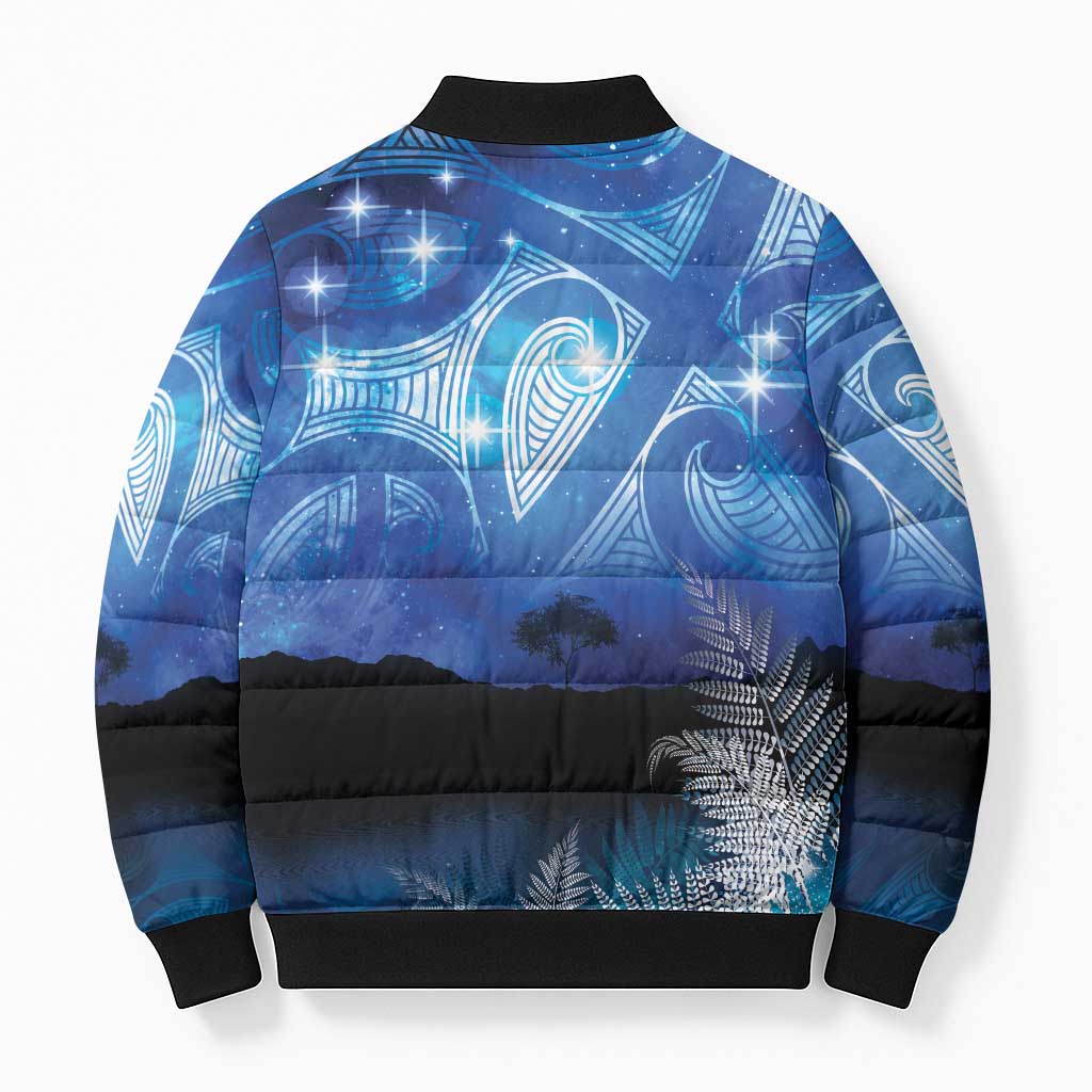 NZ Maori Matariki Scenery Bomber Puffer Jacket Galaxy Sky