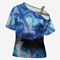 NZ Maori Matariki Scenery Cross Shoulder Shirt Galaxy Sky