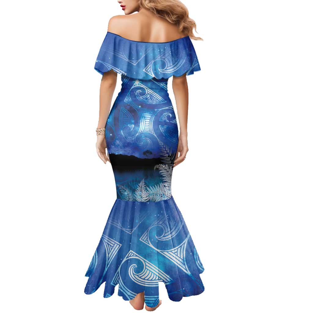 NZ Maori Matariki Scenery Family Matching Mermaid Dress and Hawaiian Shirt Galaxy Sky LT7 - Polynesian Pride