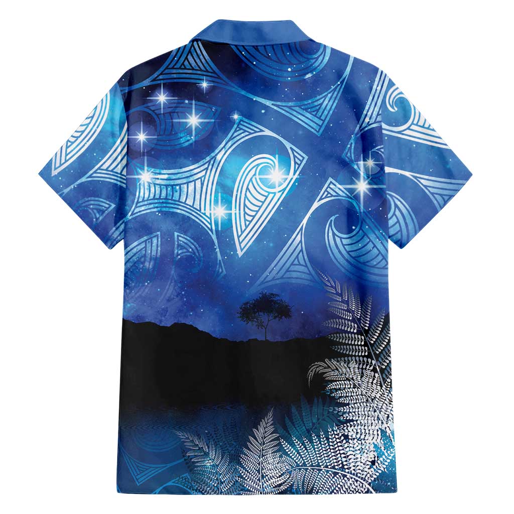 NZ Maori Matariki Scenery Family Matching Off Shoulder Short Dress and Hawaiian Shirt Galaxy Sky LT7 - Polynesian Pride