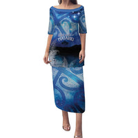 NZ Maori Matariki Scenery Family Matching Puletasi and Hawaiian Shirt Galaxy Sky LT7 Mom's Dress Galaxy - Polynesian Pride