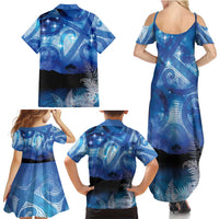 NZ Maori Matariki Scenery Family Matching Summer Maxi Dress and Hawaiian Shirt Galaxy Sky LT7 - Polynesian Pride