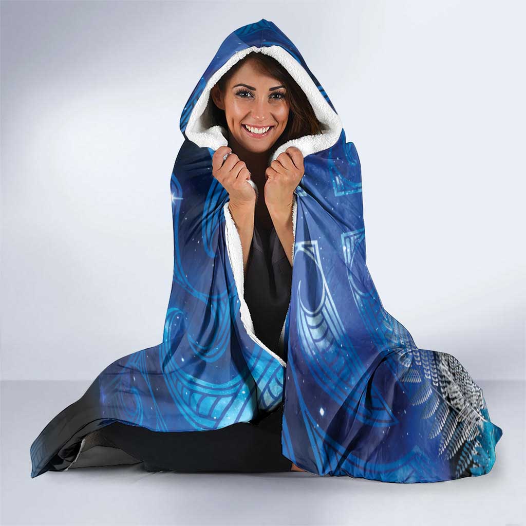NZ Maori Matariki Scenery Hooded Blanket Galaxy Sky