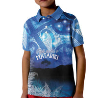 NZ Maori Matariki Scenery Kid Polo Shirt Galaxy Sky LT7 Kid Galaxy - Polynesian Pride