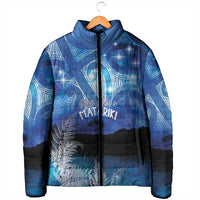 NZ Maori Matariki Scenery Padded Jacket Galaxy Sky