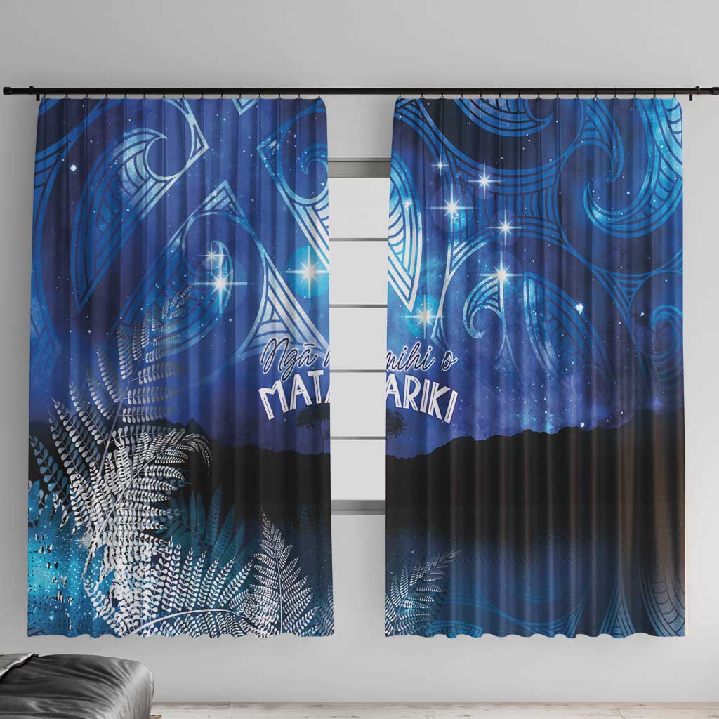 NZ Maori Matariki Scenery Window Curtain Galaxy Sky