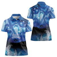 NZ Maori Matariki Scenery Women Polo Shirt Galaxy Sky