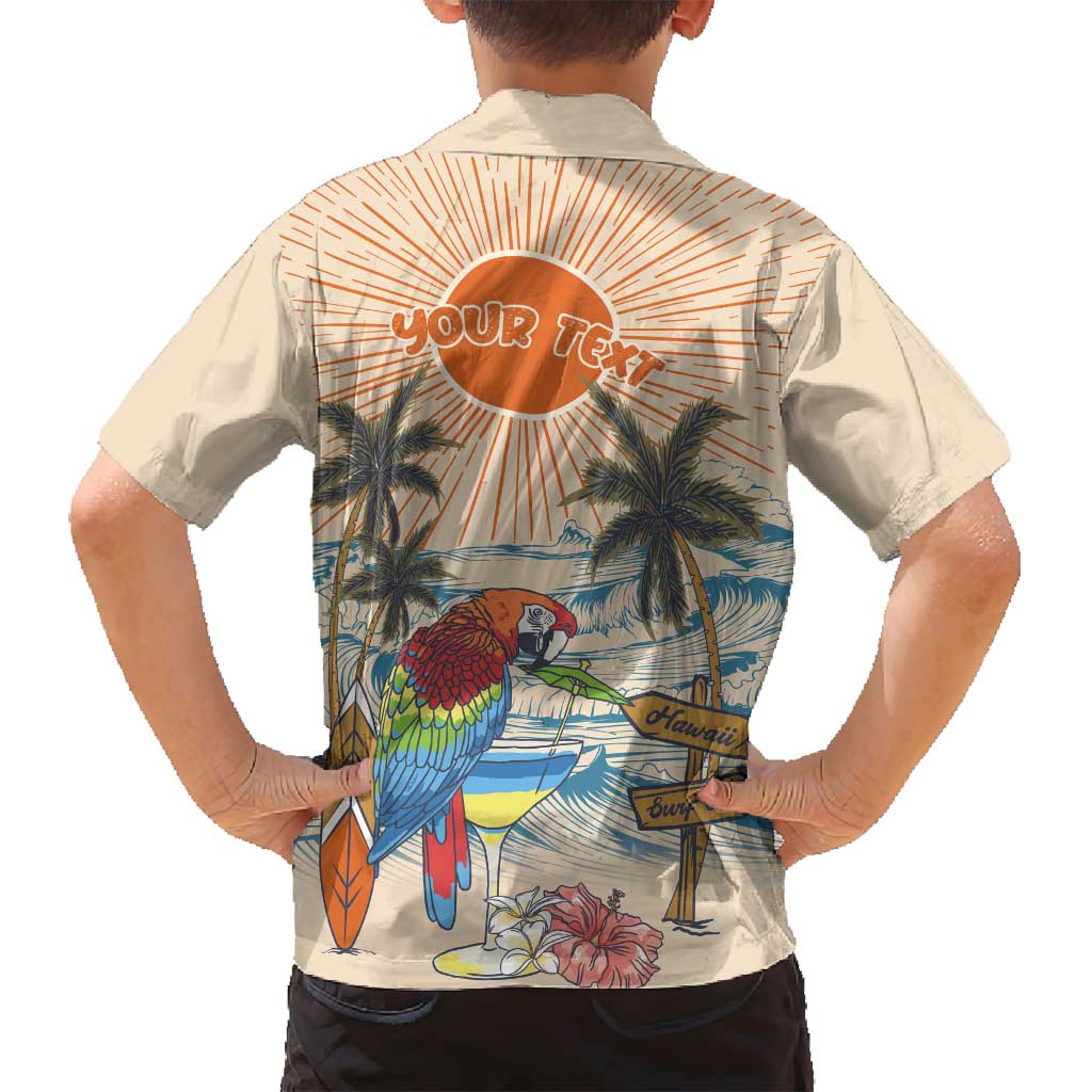 Personalized Christmas In July - Hawaii Retro Family Matching Long Sleeve Bodycon Dress and Hawaiian Shirt Lost In Parrot-dise