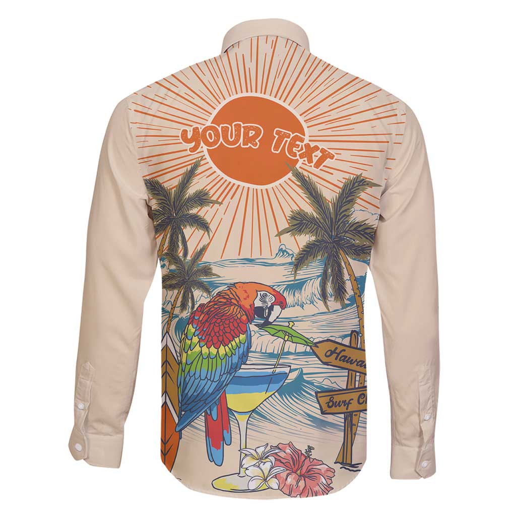 Personalized Christmas In July - Hawaii Retro Family Matching Long Sleeve Bodycon Dress and Hawaiian Shirt Lost In Parrot-dise