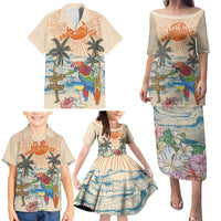 Personalized Christmas In July - Hawaii Retro Family Matching Puletasi and Hawaiian Shirt Lost In Parrot-dise LT7 - Polynesian Pride