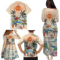 Personalized Christmas In July - Hawaii Retro Family Matching Puletasi and Hawaiian Shirt Lost In Parrot-dise LT7 - Polynesian Pride
