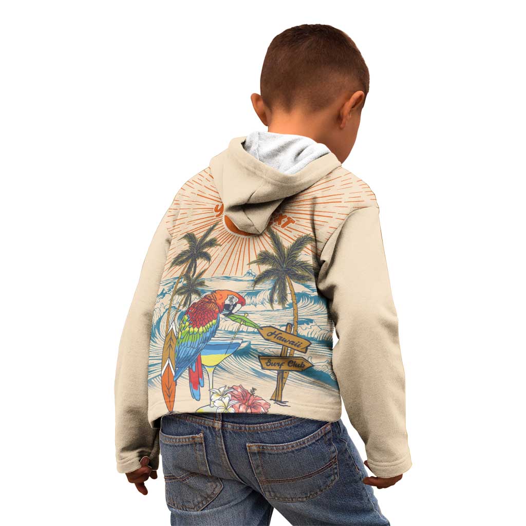 Personalized Christmas In July - Hawaii Retro Kid Hoodie Lost In Parrot-dise