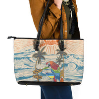 Christmas In July - Hawaii Retro Leather Tote Bag Lost In Parrot-dise LT7 - Polynesian Pride