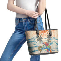 Christmas In July - Hawaii Retro Leather Tote Bag Lost In Parrot-dise LT7 - Polynesian Pride
