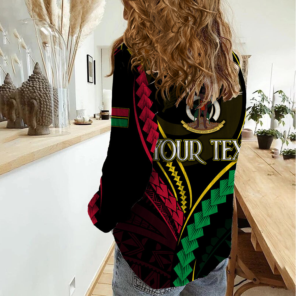 Personalised Vanuatu Women Casual Shirt 43rd Hapi Indipendens Long LT7 - Polynesian Pride