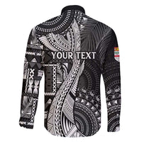 Fiji Rugby Personalised Bula Masi Family Matching Summer Maxi Dress and Hawaiian Shirt Fish Tail Kaivity Cibi - Black LT7 - Polynesian Pride