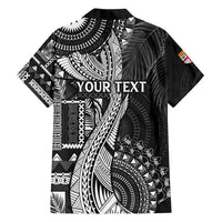 Fiji Rugby Personalised Bula Masi Family Matching Tank Maxi Dress and Hawaiian Shirt Fish Tail Kaivity Cibi - Black LT7 - Polynesian Pride