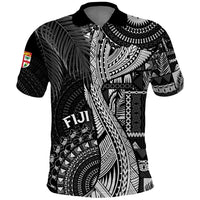 Fiji Rugby Personalised Bula Masi Polo Shirt Fish Tail Kaivity Cibi - Black LT7 Black - Polynesian Pride